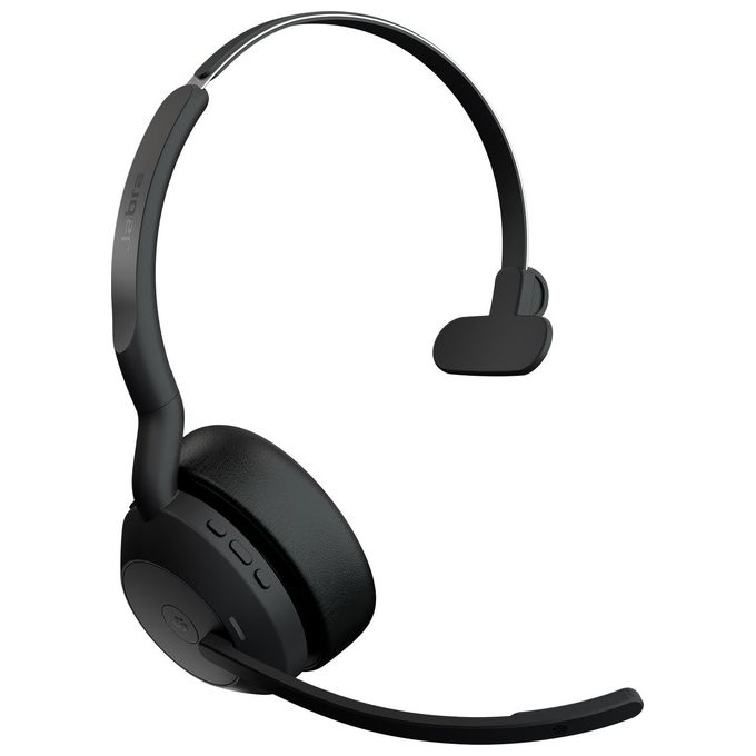 Jabra 25599-899-989 Evolve2 55 Auricolare Mono Wireless con Cancellazione Attiva del Rumore e Certificazione Microsoft Teams colore Nero