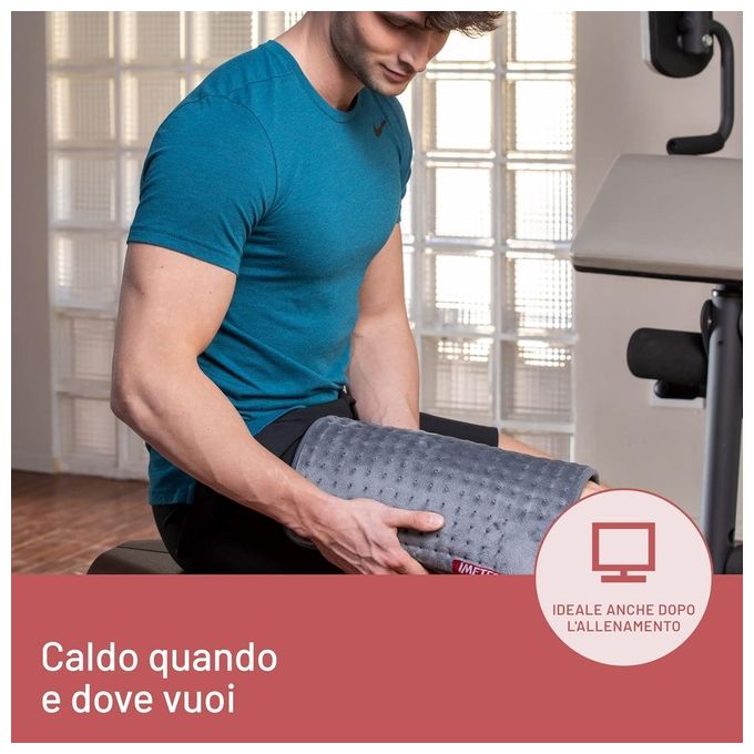 Imetec 16783 Intellisense Comfort Termoforo Multiuso 110W 40x35cm 5 Temperature Tasca per Mani Lavabile colore Grigio