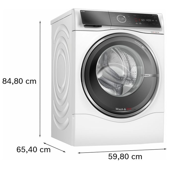 Bosch WNC254A0IT Serie 8 Lavasciuga 10.5-6 Kg 1400 rpm Classe D Iron Assist i-DOS Wi-Fi (85x60x62 cm) colore Bianco