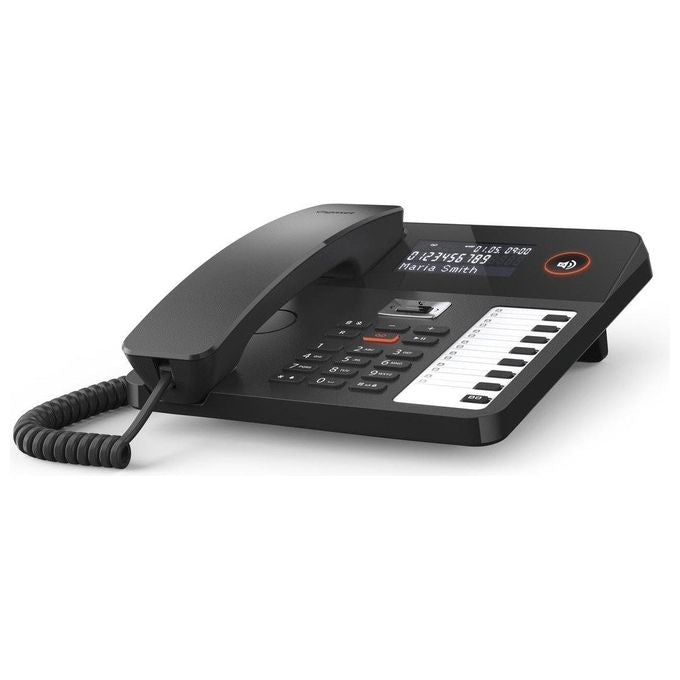 Gigaset DESK 800A Telefono DECT con filo Segreteria Telefonica Display LCD Rubrica 200 contatti colore Nero