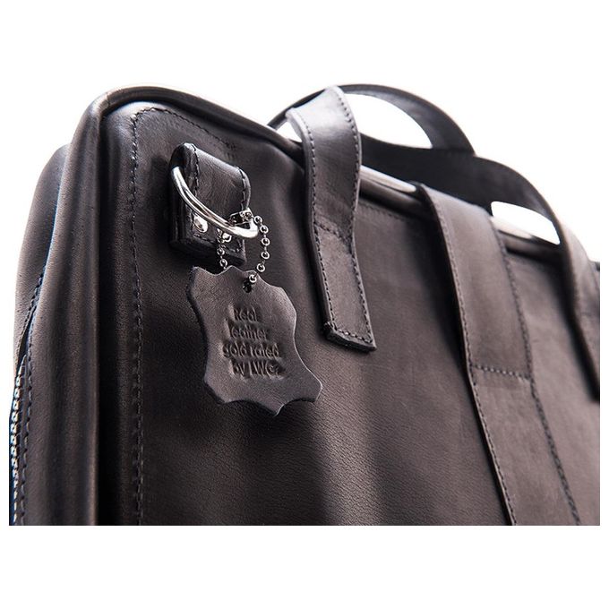 R-Go Tools RGOAVLAPBL Borsa per laptop R-Go Viva in pelle pieno fiore con supporto integrato ergonomico per laptop fino a 15.6'' colore Nero