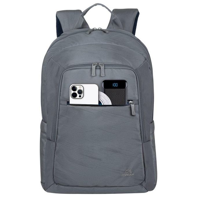 Rivacase 7561 Alpendorf Zaino per Laptop 16'' Scomparto Imbottito Tasche Organizzate Materiale Riciclato RPET colore Grigio