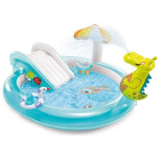 Intex 57165NP Gator Play Center Piscina Gonfiabile Bambini con Scivolo e Spruzzo 160 L 201x170x84 cm colore Multicolore