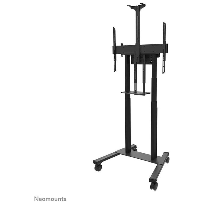 Neomounts W127366252 FL55-875BL1 Carrello TV Motorizzato per Display 55-100 Pollici VESA 100x100-800x600 Altezza Regolabile con Telecomando Ruote Bloccabili Fino a 110 Kg colore Nero