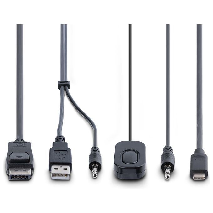 StarTech.com C2-D46-UAC-CBL-KVM Switch KVM ibrido a 2 porte con cavi integrati USB-A DisplayPort Audio 1.8 m e USB-C 1.2 m Risoluzione 5120 x 1440 Pixel 60 Hz Alimentazione USB colore Nero