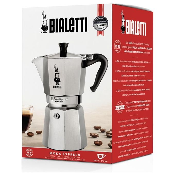Bialetti Caffettiera Moka Express 18 tazze
