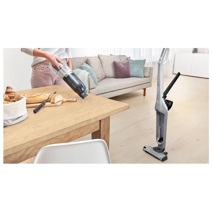 Bosch BBH3K2801 Serie 4 Aspirapolvere a bastone 2 in 1 Senza sacchetto Autonomia 55 min Batteria 25,2 V colore Argento