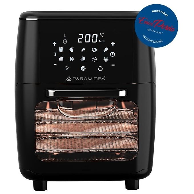Pyramidea AF1208 Friggitrice ad aria 12 L 1700 W 10 programmi Display Touch colore Nero