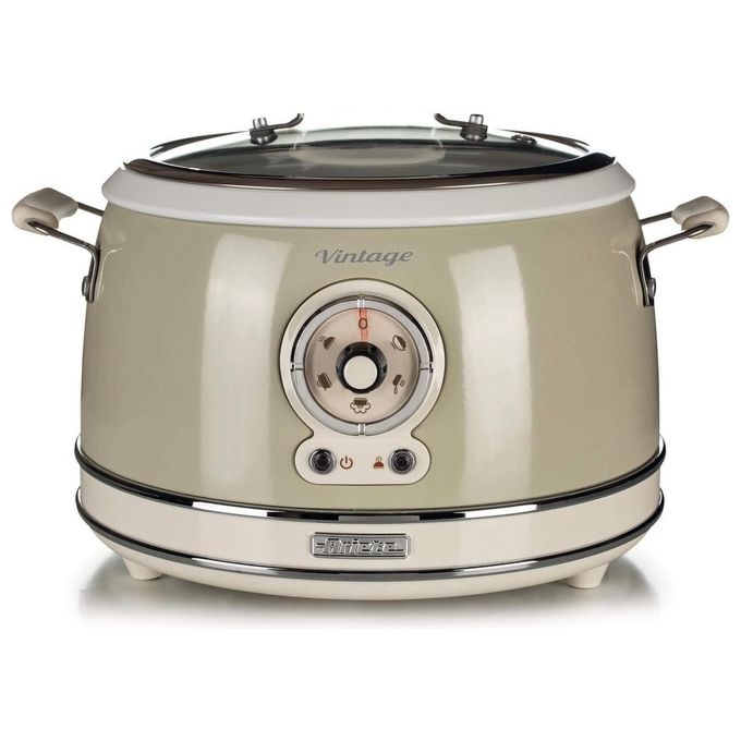 Ariete 2904 Vintage Cuociriso Elettrico e Slow Cooker 3.5 L 700 W 5 programmi ciotola ceramica colore Beige