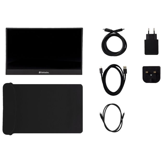 Verbatim 49590 Monitor PC 35,6 cm (14'') Full HD 1920 x 1080 Pixel IPS HDMI 1.4 AMD FreeSync Altoparlanti Incorporati colore Nero