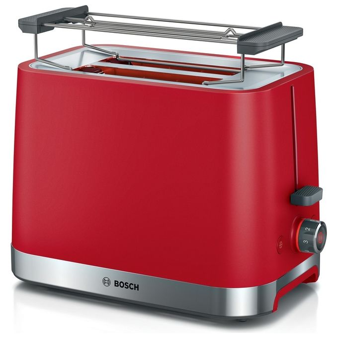 Bosch TAT4M224 Tostapane 2 Fette 950 W Funzioni Scongelamento Riscaldamento High Lift colore Rosso