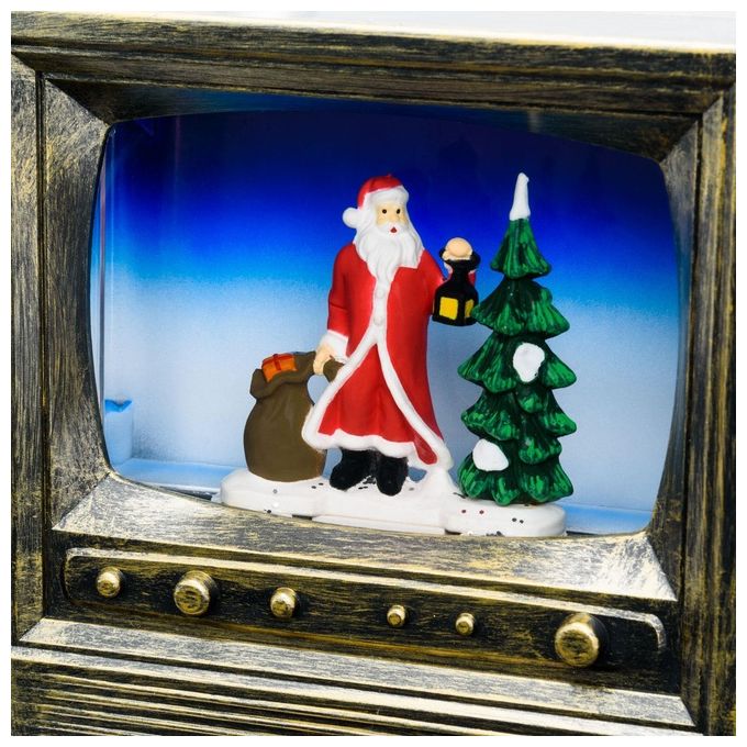 Lotti Decoro Luminoso Tv Brunita con Acqua Glitter Led Marrone
