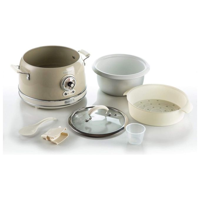 Ariete 2904 Vintage Cuociriso Elettrico e Slow Cooker 3.5 L 700 W 5 programmi ciotola ceramica colore Beige