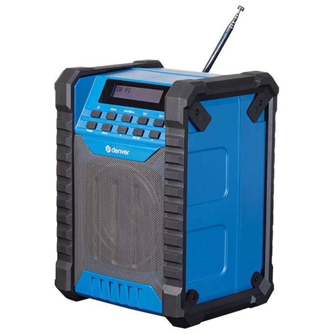 Denver WRD-60 Radio da Cantiere DAB+ DAB FM Bluetooth Batteria 2000 mAh 10 W RMS IP54 USB-C colore Nero Blu