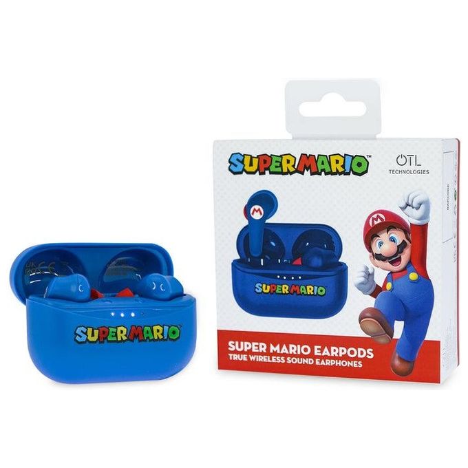 OTL Technologies SM0858 Super Mario Auricolari TWS In-ear Bluetooth 5.0 Microfono Integrato 25h Autonomia colore Blu