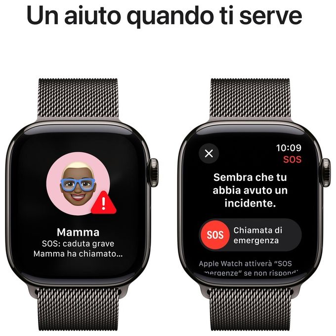 Apple MX053QL-A Watch Serie 10 Smartwatch GPS + Cellular 42mm Cassa in Titanio con Cinturino in Acciaio Inox colore Ardesia