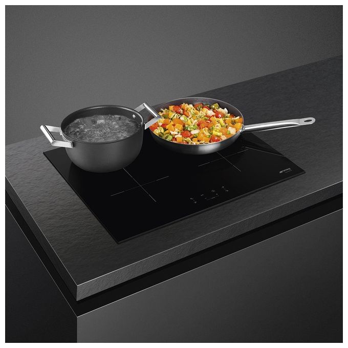 Smeg SIB2641D Piano cottura a Induzione 60 cm 4 zone Bridge Booster Touch colore Nero