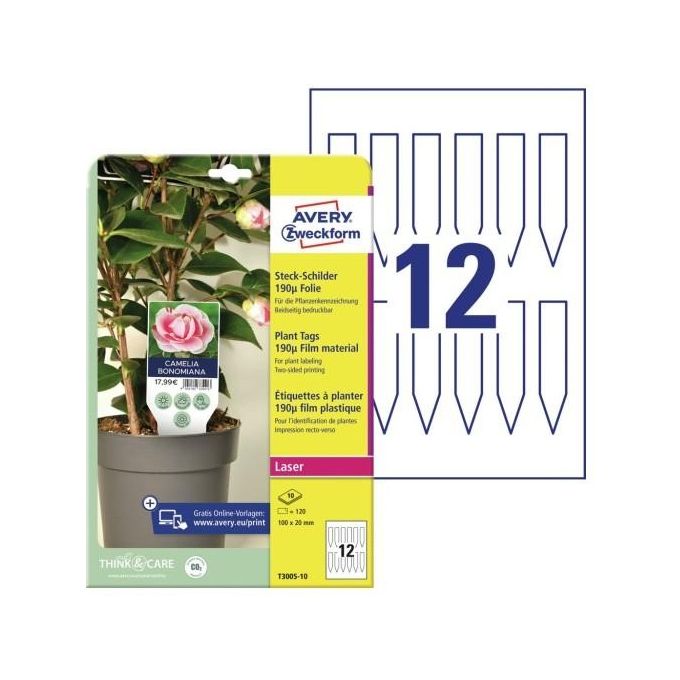 Avery Confezione 120 Cartellini per Piante100x20mm