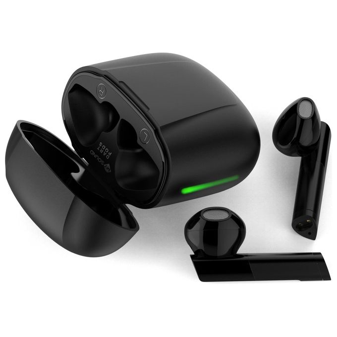 Meliconi Mysound Dart Pods Auricolari True Wireless Bluetooth 5.3 Nero con LED