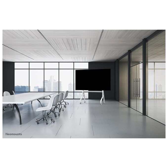 Neomounts FL50-575WH1 Carrello TV Mobile Altezza Regolabile 129-139 cm Capacita' 125 Kg VESA 100x100-1100x600 mm colore Bianco