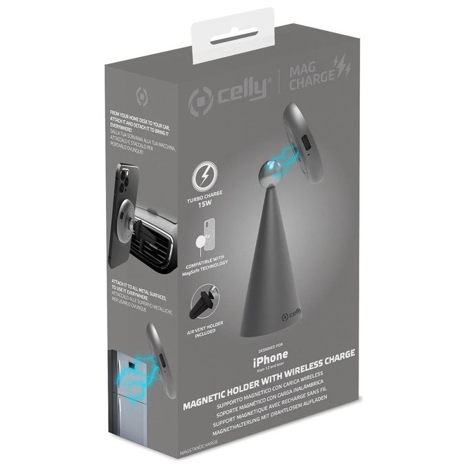 Celly Magsafe Stand Charge 15W Silver