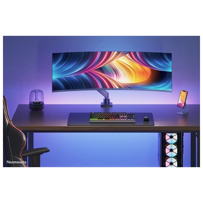 Neomounts NM-D775BLACKPLUS Braccio per Monitor 10-49'' con Molla a Gas Regolabile in Altezza e Rotazione 360° colore Nero