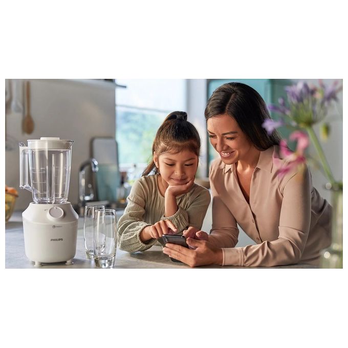 Philips HR2041-00 3000 Series Frullatore da Tavolo ProBlend 450W 1,9 L 4 velocita' Tritaghiaccio colore Bianco