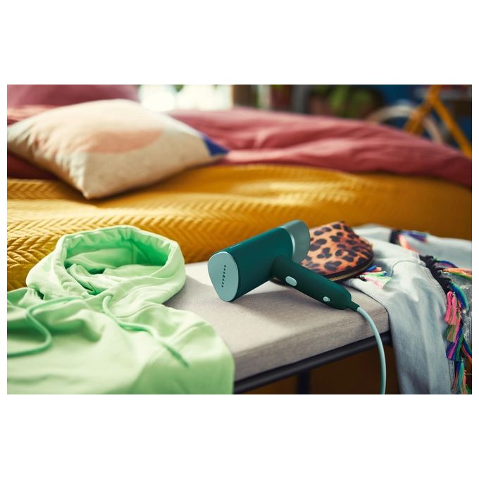 Philips STH3020-70 3000 Series Stiratore a Vapore Portatile Pieghevole 1000 W Serbatoio 120 ml Vapore 20 g-min colore Verde Scuro