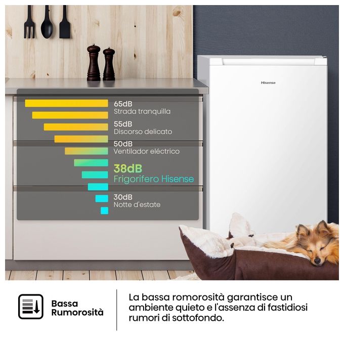 Hisense FV78D4AWE Congelatore Verticale 61 L 84 cm Classe E 38 dB Libera Installazione 3 Cassetti Porta Reversibile colore Bianco