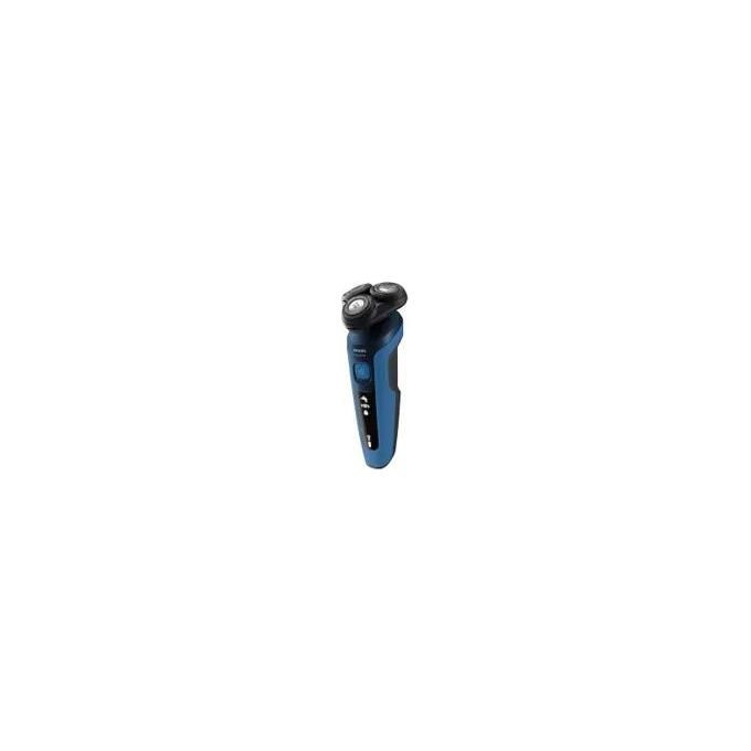 Philips S5466-17 Shaver Series 5000 Rasoio elettrico Wet and Dry rotazione 3 testine autonomia 50 min colore Nero Blu