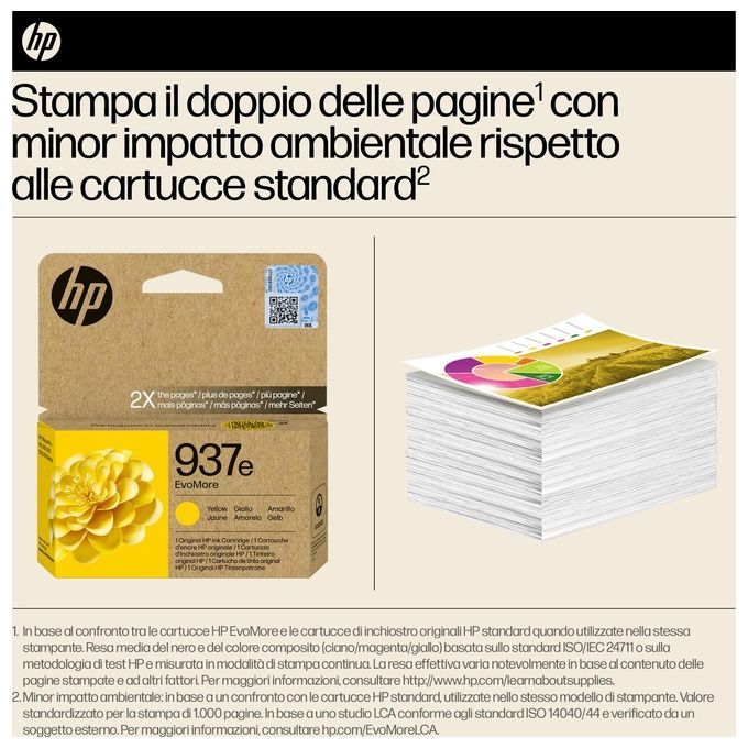 HP 4S6W8NE 937e EvoMore Cartuccia di Inchiostro Originale XL 1650 pagine colore Giallo