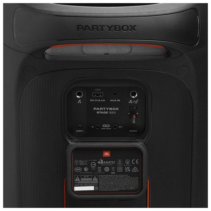 JBL JBLPBSTAGE320EP PartyBox Stage 320 Cassa Bluetooth Portatile 240 W Luci LED IPX4 Batteria 18h colore Nero