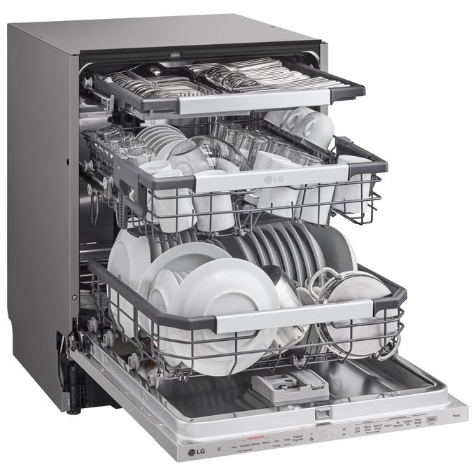 LG DB475TXS Serie 4 Lavastoviglie da Incasso a Scomparsa Totale 14 coperti Classe A QuadWash TrueSteam Wi-Fi (55x60x82 cm) colore Acciaio Inox