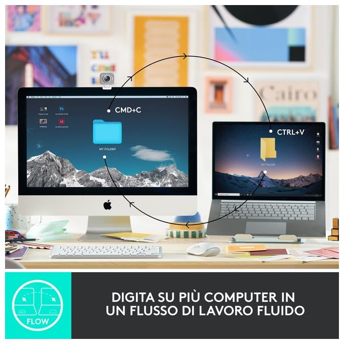 Logitech 920-010602 MX Keys Mini for Business Tastiera Wireless Compatta QWERTY Italiano Retroilluminata Bluetooth Logi Bolt colore Grafite