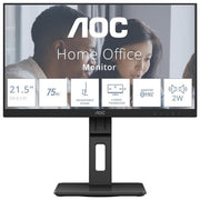 AOC 22E2UMF Monitor PC 21.5'' Full HD VA 1920x1080 75Hz USB Hub 3.2 Flicker Free Adaptive Sync colore Nero