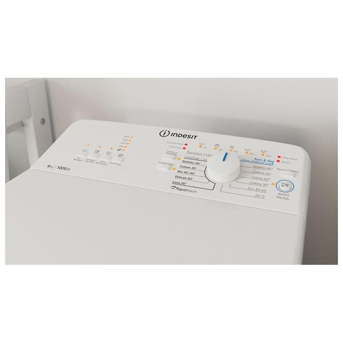 Indesit BTW L60400 IT Lavatrice Carica dall'Alto 6 Kg 1000 rpm Classe C Water Balance Plus Rapid Wash (90x40x60 cm) colore Bianco