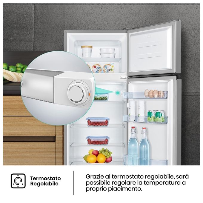 Hisense RT267D4ADE Frigorifero Doppia Porta 206 L 143,4 cm Classe E 40 dB Statico colore Argento