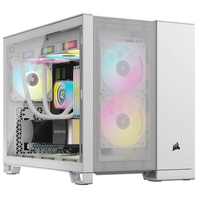 Corsair CC-9011264-WW 2500D AIRFLOW Case per PC Midi Tower Fattore di forma ATX Vetro temperato Supporto radiatore 360 mm colore Bianco