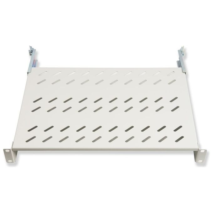 Link Ripiano Universale per Armadio Rack 19'' Allungabile 570mm con 4 Agganci Grigio