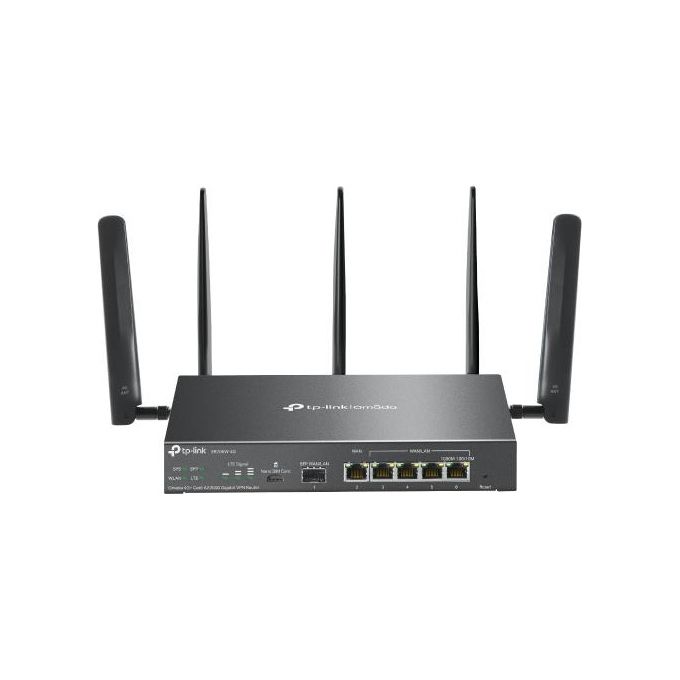 TP-Link ER706W-4G Omada Router VPN Gigabit Wi-Fi 6 AX3000 Dual Band 4G+ Cat6 Slot SIM 6 porte Gigabit colore Nero