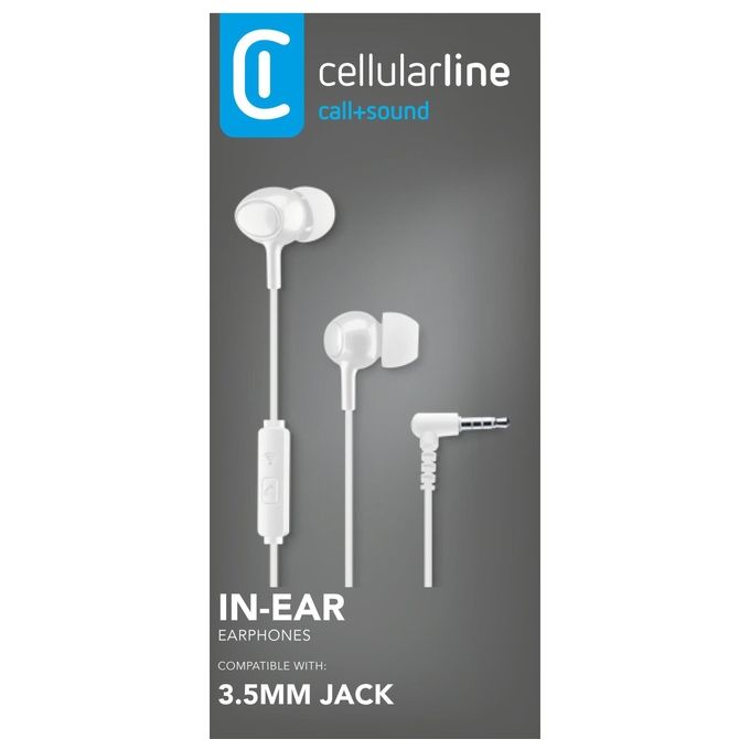 Cellular Line Voice In-Ear Auricolare con Microfono Jack 3,5mm Bianco