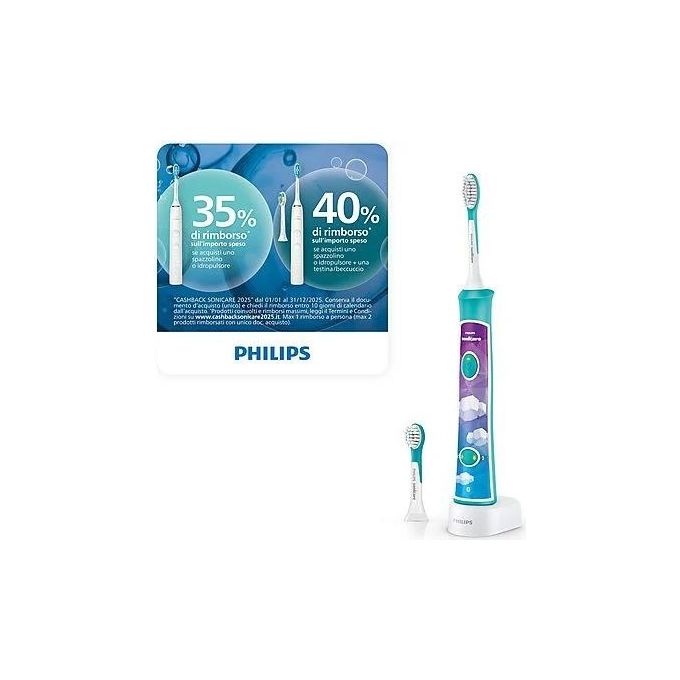 Philips HX6322-04 Sonicare for Kids Spazzolino Elettrico Sonico Ricaricabile con App Bianco