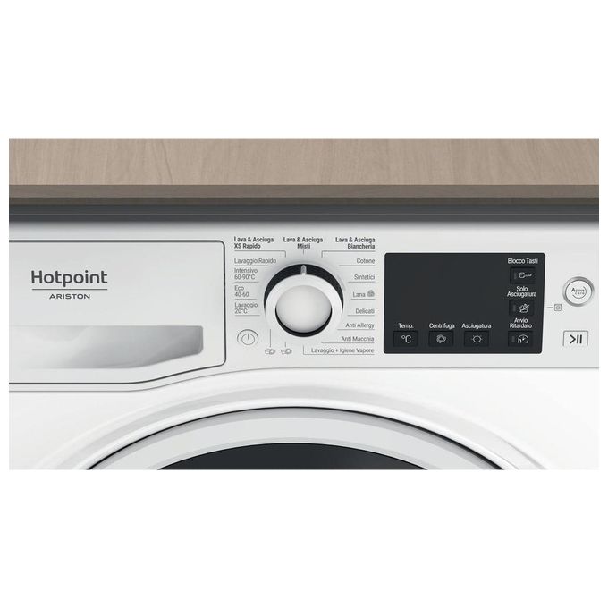 Hotpoint NDB 10736 WA IT Active Lavasciuga Libera Installazione 10-7 Kg 1400 rpm Classe D Inverter (85x59,5x60,5 cm) colore Bianco