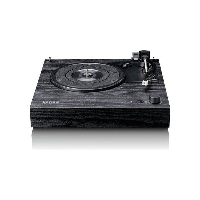 Lenco LS-15BK LS Series Giradischi Bluetooth 5.3 Trazione a Cinghia 2 Altoparlanti 6W AT3600L Auto-Stop AUX RCA colore Nero