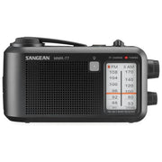Sangean MMR-77-MB MMR-77 Radio Portatile Analogica FM AM con Manovella Dinamo Torcia Integrata Ricaricabile Antispruzzo Alimentazione Batteria Rete colore Nero