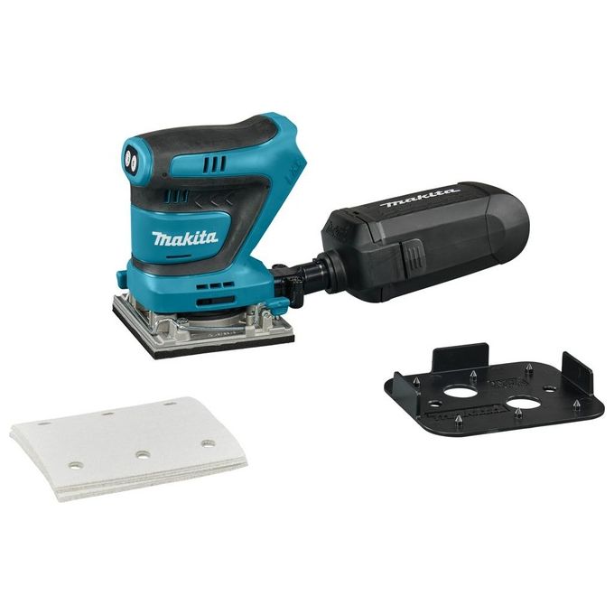 Makita DBO484Z Levigatrice Orbitale a Batteria 18 V 11000-14000 OPM con Velocita' Regolabile e Sistema Velcro colore Nero Blu