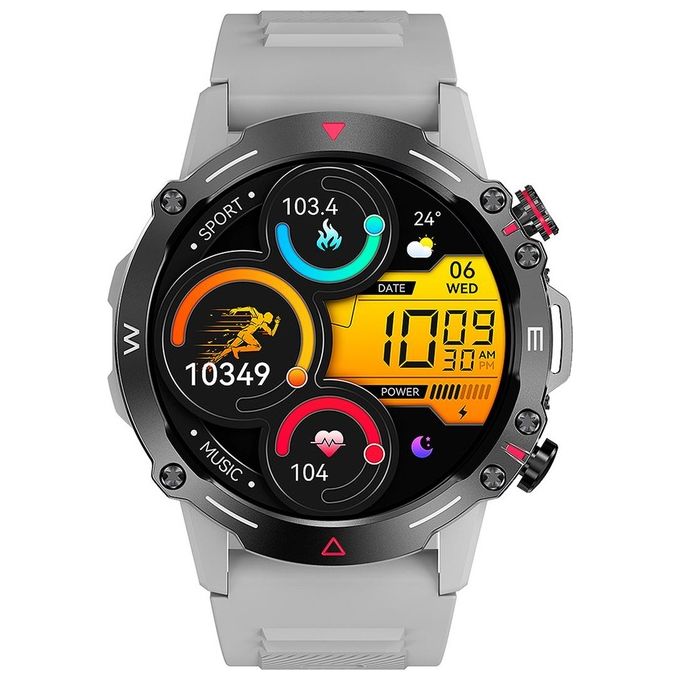 Trevi T-FIT 510A Smartwatch con Funzione Chiamata Wireless Display AMOLED 1.43'' Touchscreen Cardiofrequenzimetro Pressione Sanguigna Saturimetro IP68 colore Grigio