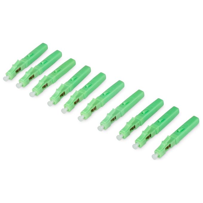 Digitus DN-FC-9101-APC Connettore Rapido di Campo LC APC Fibra Ottica Singlemode 9-125µm Ferula Ceramica 10 pezzi colore Verde