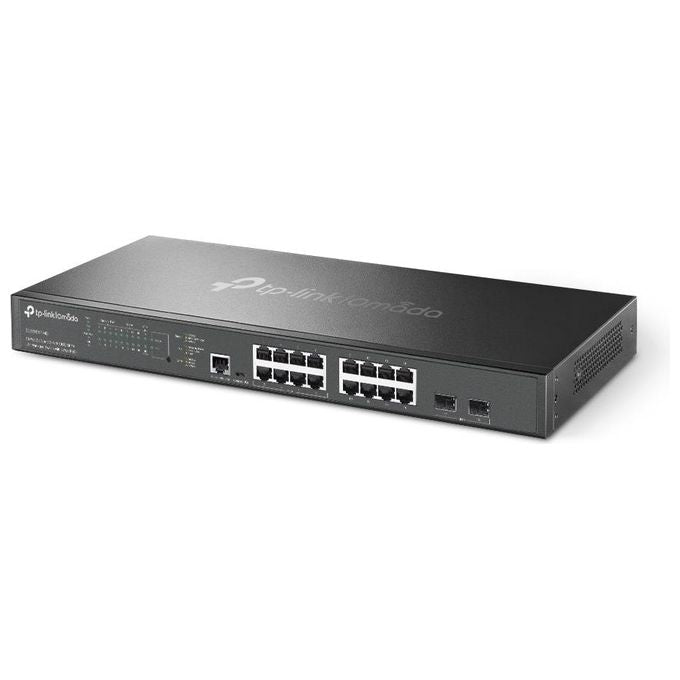 TP-Link SG3218XP-M2 Omada Switch Gestito L2+ 16 porte 2.5GBase-T PoE+ 8P 2 slot SFP+ 10GE 120 Gbit-s colore Nero