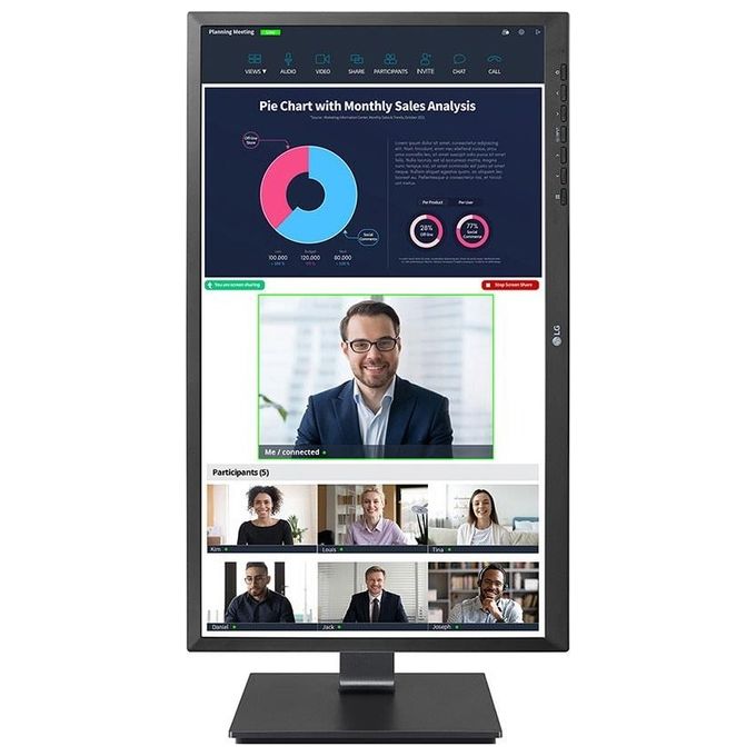 LG 24BP750C-B.AEU Monitor PC 23.8'' Full HD IPS con USB-C Alimentazione 65W Webcam Integrata colore Nero